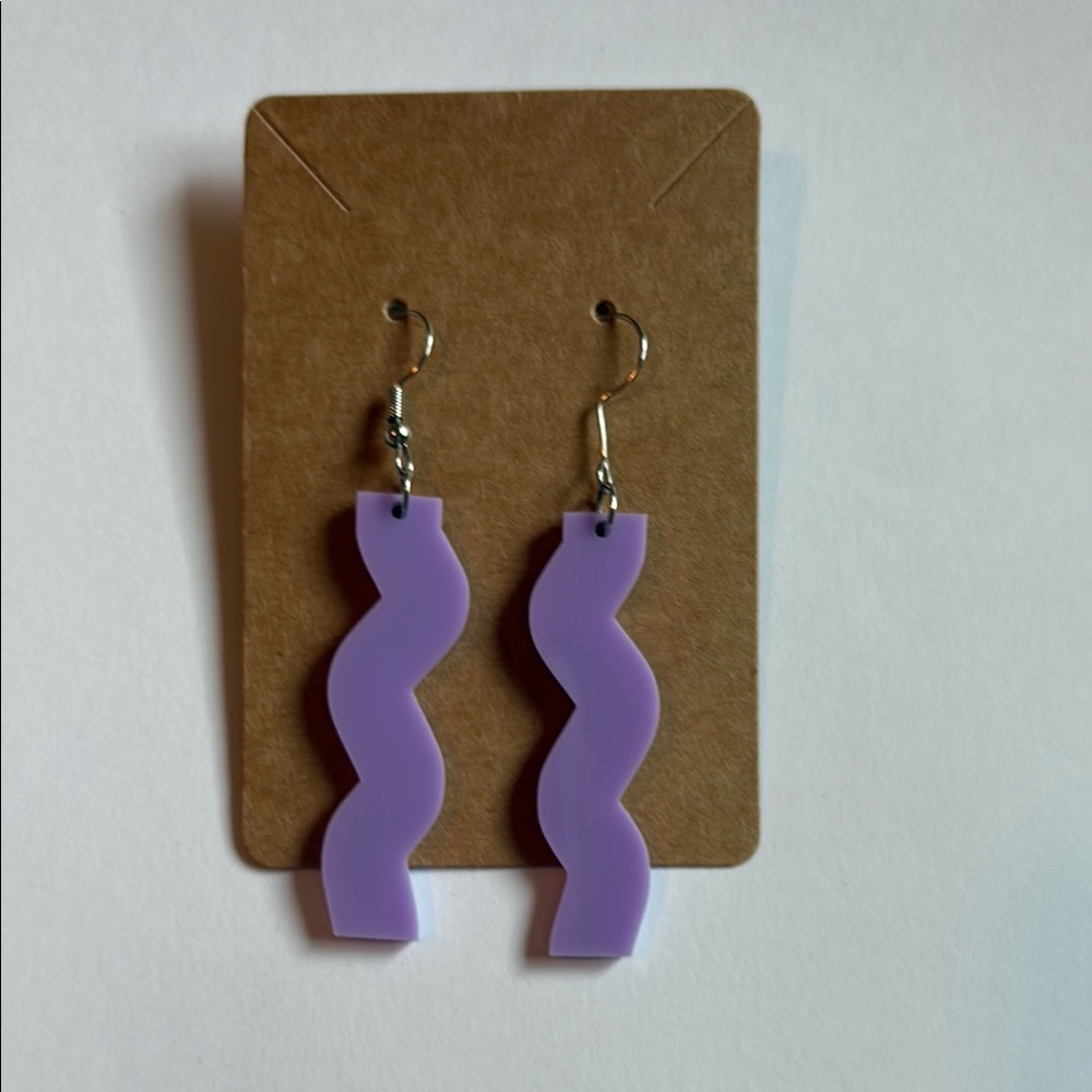 Purple Zigzag Earrings